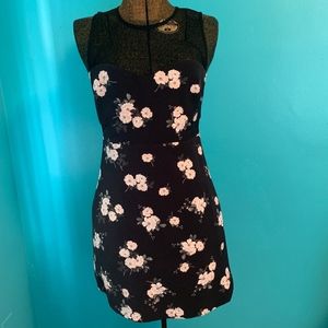 Express Floral Mini Dress w/ Side Cutouts